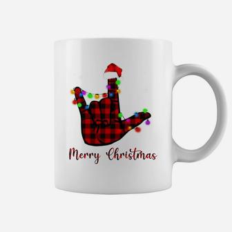 Merry Christmas Sign Language Asl Santa Hat Sweatshirt Coffee Mug | Crazezy