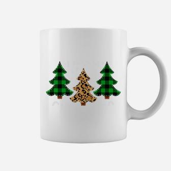 Merry Christmas Tee Leopard & Green Buffalo Plaid Xmas Tree Sweatshirt Coffee Mug | Crazezy