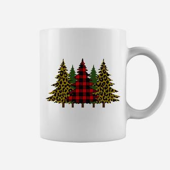 Merry Christmas Tree Leopard And Buffalo Plaid Xmas Tree Sweatshirt Coffee Mug | Crazezy CA