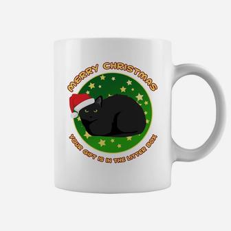 Merry Christmas Your Gift Is In The Litter Box Cat Xmas Sweatshirt Coffee Mug | Crazezy