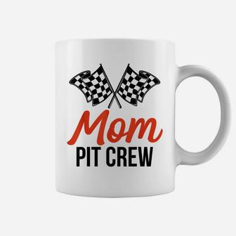 Mom Pit Crew | Funny Hosting Car Race Birthday Party Coffee Mug | Crazezy