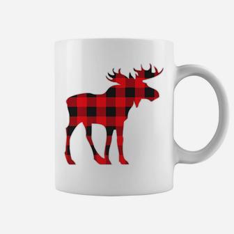Moose Elk Plaid Buffalo Check Pajama Lumberjack Christmas Coffee Mug | Crazezy AU
