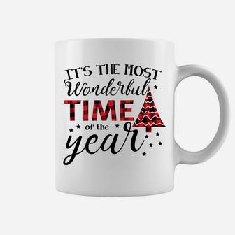 Most Wonderful Time Of The Year Buffalo Plaid Christmas Tree Coffee Mug | Crazezy