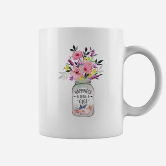 Mother's Day Gifts Happiness Is Being A Gigi Flower Floral Coffee Mug | Crazezy AU