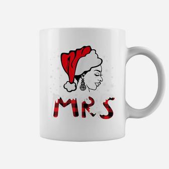 Mrs Santa Black Claus Melanin African Christmas Red Plaid Pj Coffee Mug | Crazezy DE