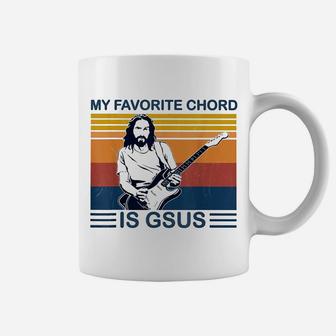 My Favorite Chord Is Gsus Jesus Play Guitar Retro Vintage Coffee Mug | Crazezy AU