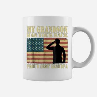 My Grandson Has Your Back - Proud Army Grandpa Military Gift Coffee Mug | Crazezy