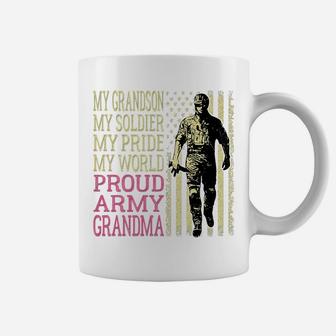 My Grandson My Soldier Hero Military Proud Army Grandma Gift Coffee Mug | Crazezy
