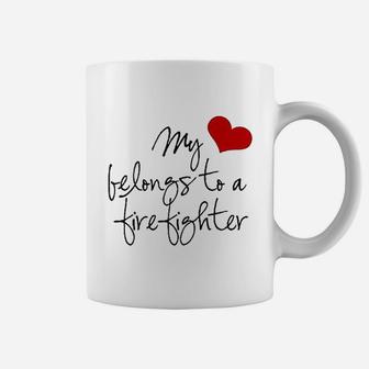 My Heart Belongs Firefighter Coffee Mug | Crazezy AU