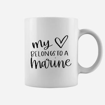 My Heart Belongs To A Marine Coffee Mug | Crazezy