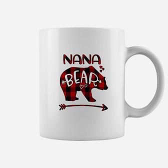 Nana Bear Red N Black Buffalo Plaid Bear Heart Coffee Mug | Crazezy