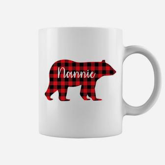 Nannie Bear Red Plaid Family Matching Christmas Pajama Gift Coffee Mug | Crazezy AU