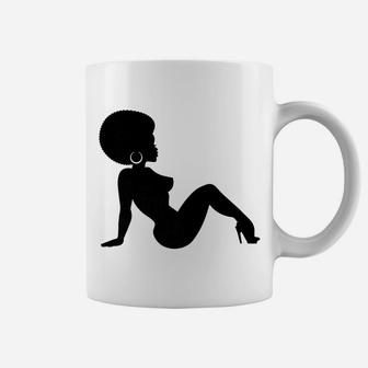 Natural Hair Afro Female Mudflap Girl Silhouette Coffee Mug | Crazezy CA