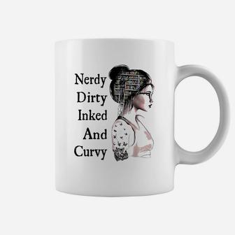 Nerdy Dirty Inked Curvy Reading Lovers Tattoo Gifts Coffee Mug | Crazezy