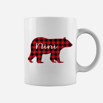 Nini Bear Red Plaid Family Matching Christmas Pajama Gift Coffee Mug | Crazezy
