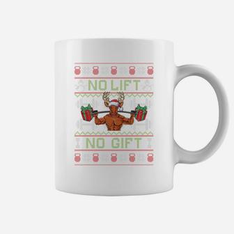 No Lift No Gift Fitness Gift Reindeer Christmas Bodybuilder Sweatshirt Coffee Mug | Crazezy CA
