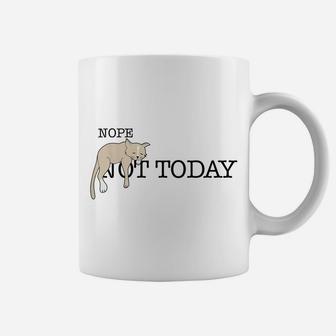 Nope Not Today Funny Lazy Sleeping Cat Coffee Mug | Crazezy UK