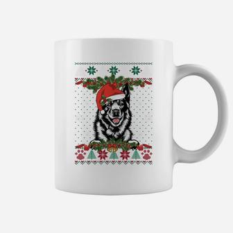 Norwegian Elkhound Dog Xmas Santa Funny Ugly Christmas Sweatshirt Coffee Mug | Crazezy
