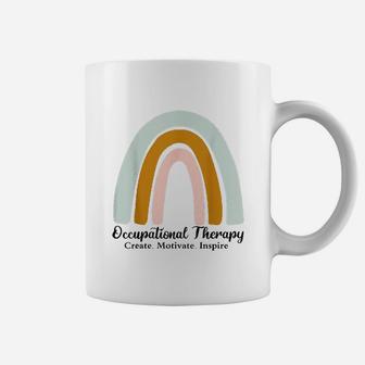 Occupational Therapy Create Motivate Inspire Rainbow Coffee Mug | Crazezy CA