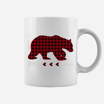 Papa Bear Christmas Pajama Red Plaid Buffalo Family Gift Coffee Mug | Crazezy AU