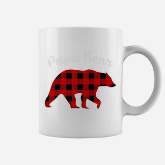 Papa Bear Red Plaid Buffalo Family Christmas Pajama Gift Coffee Mug | Crazezy UK