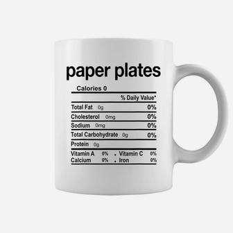 Paper Plates Nutrition Facts Funny Thanksgiving Christmas Coffee Mug | Crazezy DE