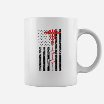 Patriot Nurse Ladies Fit Thin Red Line Coffee Mug | Crazezy DE