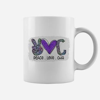 Peace Love Cna Funny Nursing Nurse Leopard Print Tie Dye Coffee Mug | Crazezy