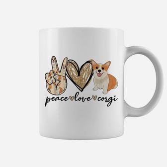 Peace Love Corgi Funny Dog Mom Mother's Day Gift Corgi Lover Coffee Mug | Crazezy DE