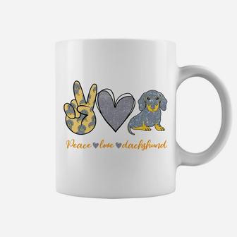 Peace Love Dachshund Dog Shirt Funny Dachshund Lover Gifts Sweatshirt Coffee Mug | Crazezy AU