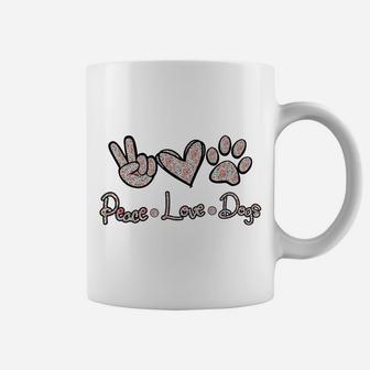 Peace Love Dogs Flowers Lover Puppy Paw Dog Funny Dog Lover Coffee Mug | Crazezy