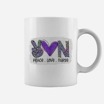 Peace Love Nurse Funny Nursing Leopard Print Tie Dye Coffee Mug | Crazezy