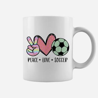 Peace Love Soccer Cute Design For Women Teen Girls Toddler Coffee Mug | Crazezy