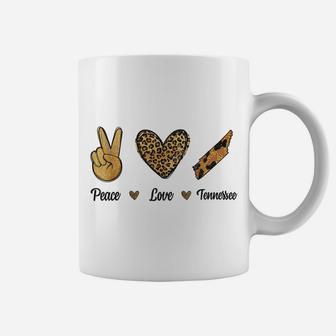 Peace Love Tennessee Leopard Flag Map Souvenirs Men Women Coffee Mug | Crazezy UK