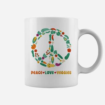 Peace Love Veggies Vegan Vegetarian Plant Based Veganism Coffee Mug | Crazezy UK