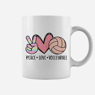 Peace Love Volleyball Cute Design For Women Teen Little Girl Coffee Mug | Crazezy UK