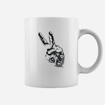 Peace Out Peace Sign Victory Hand Sign Coffee Mug | Crazezy UK