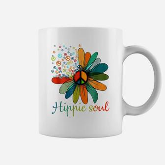 Peace Sign Hippie Soul Tshirt Flower Daisy Lovers Gifts Coffee Mug | Crazezy DE