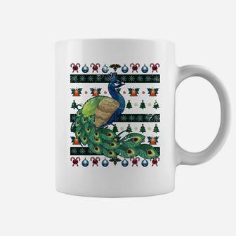 Peacock Xmas Gift Ornamental Bird Ugly Christmas Coffee Mug | Crazezy