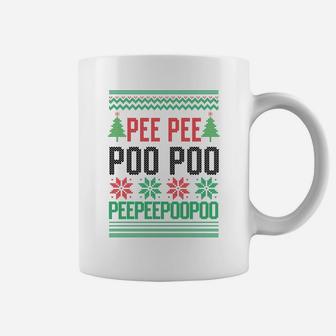 Pee Pee Poo Poo Funny Ugly Christmas Sweater Matching Family Sweatshirt Coffee Mug | Crazezy CA