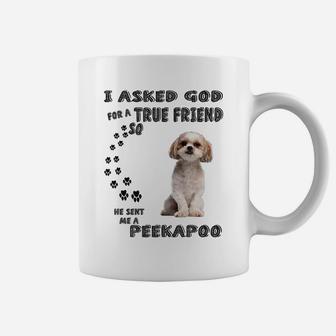 Peekapoo Saying Mom Dad Costume, Cute Poodle Pekingese Dog Coffee Mug | Crazezy DE