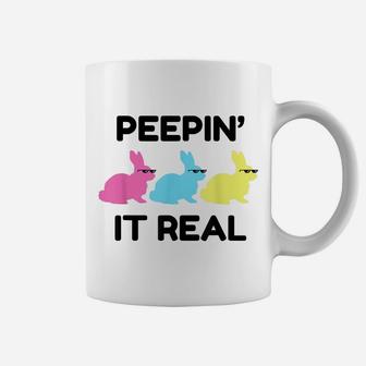 Peepin It Real Clothing Easter Egg Hunting Bunny Lover Gift Coffee Mug | Crazezy