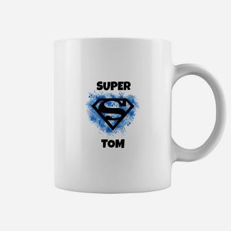 Personalisiertes Superhelden-Tassen mit Namen 'SUPER TOM', Einzigartiges Design - Seseable