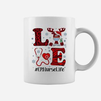 Ph Love Reindeer Er Nurse Christmas Red Plaid Leopard Gift Sweatshirt Coffee Mug | Crazezy DE