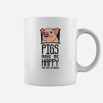 Pigs Make Me Happy You Not So Much Funny Cute Pig Coffee Mug - Thegiftio UK