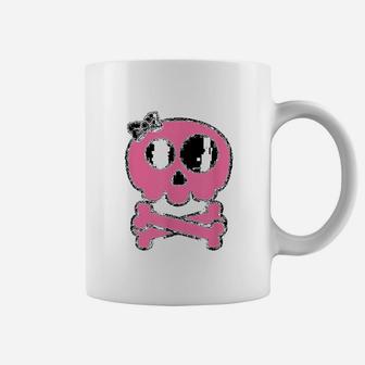 Pink Skull And Crossbones Girl Pirate Coffee Mug - Thegiftio