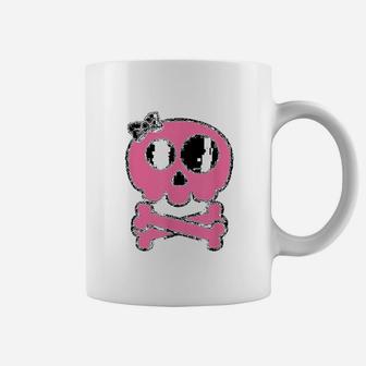 Pink Skull And Crossbones Girl Pirate Coffee Mug - Thegiftio UK