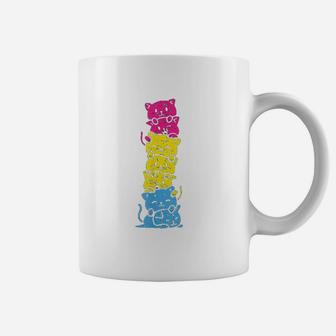 Pride Cat Stack Cute Pan Flag Coffee Mug | Crazezy
