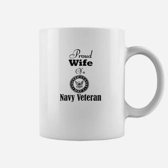 Proud Wife Of A Navy Veteran Coffee Mug | Crazezy