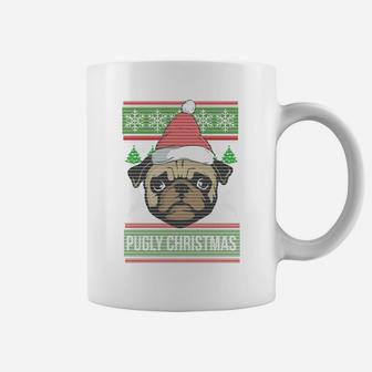 Pugly Christmas Ugly Sweater Sweatshirt Pug Dog Xmas Gift Coffee Mug | Crazezy DE